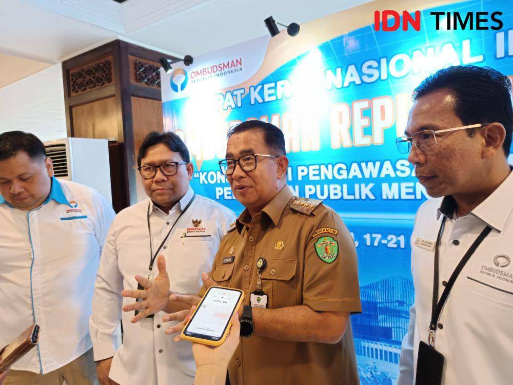 Pj Gubernur Akmal pada Rakernas Ombudsman RI di Balikpapan, Senin (18/11/2024). (IDN Times/Erik Alfian)