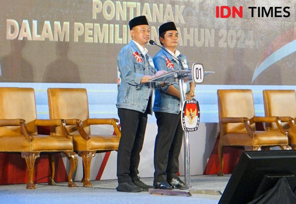 Calon Wali Kota dan Wakil Wali Kota Pontianak nomor urut 01, Edi Rusdi Kamtono dan Bahasan. (IDN Times/istimewa).