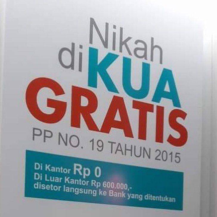 Postingan tentang Peraturan Pemerintah yang mengatur tentang nikah di KUA gratis (instagram.com/tedyrusmawan.tr)