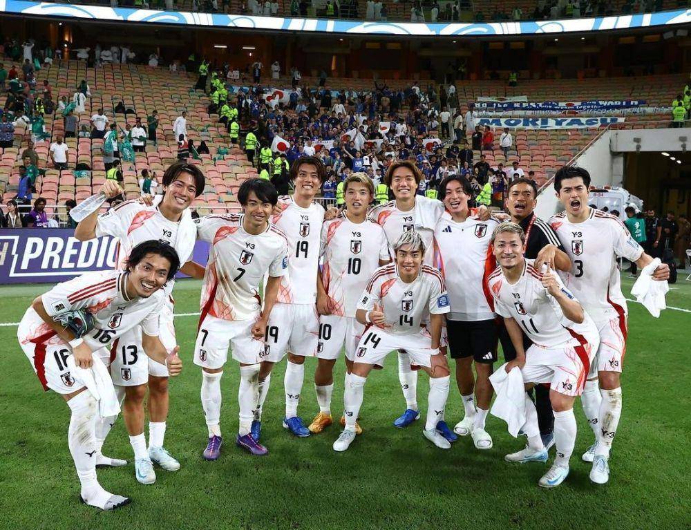 Timnas Jepang merayakan kemenangan atas Arab Saudi di Kualifikasi Piala Dunia 2026. (instagram.com/japanfootballassociation)