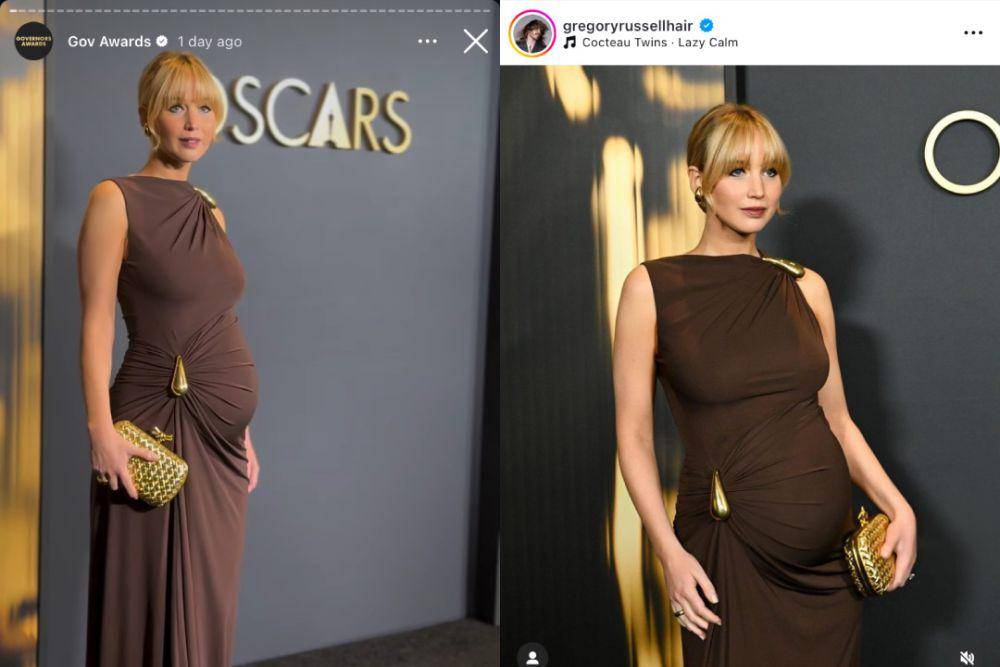 7 Potret Jennifer Lawrence Pamer Baby Bump di Governors Awards 2024