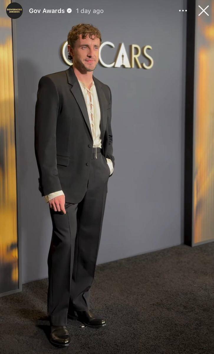 potret Paul Mescal di Governors Awards 2024 (via instagram.com/theacademy)