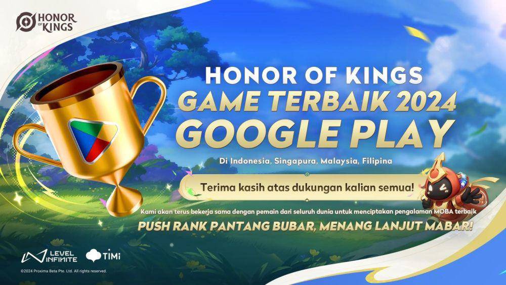 Honor Of Kings Menang Google Play Best Game of 2024 di SEA!