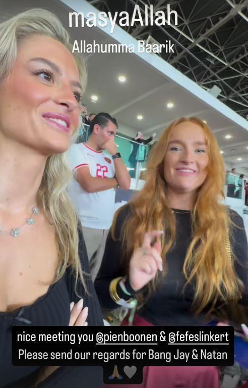 WAGs timnas nonton di GBK (Instagram.com/chafrederica)