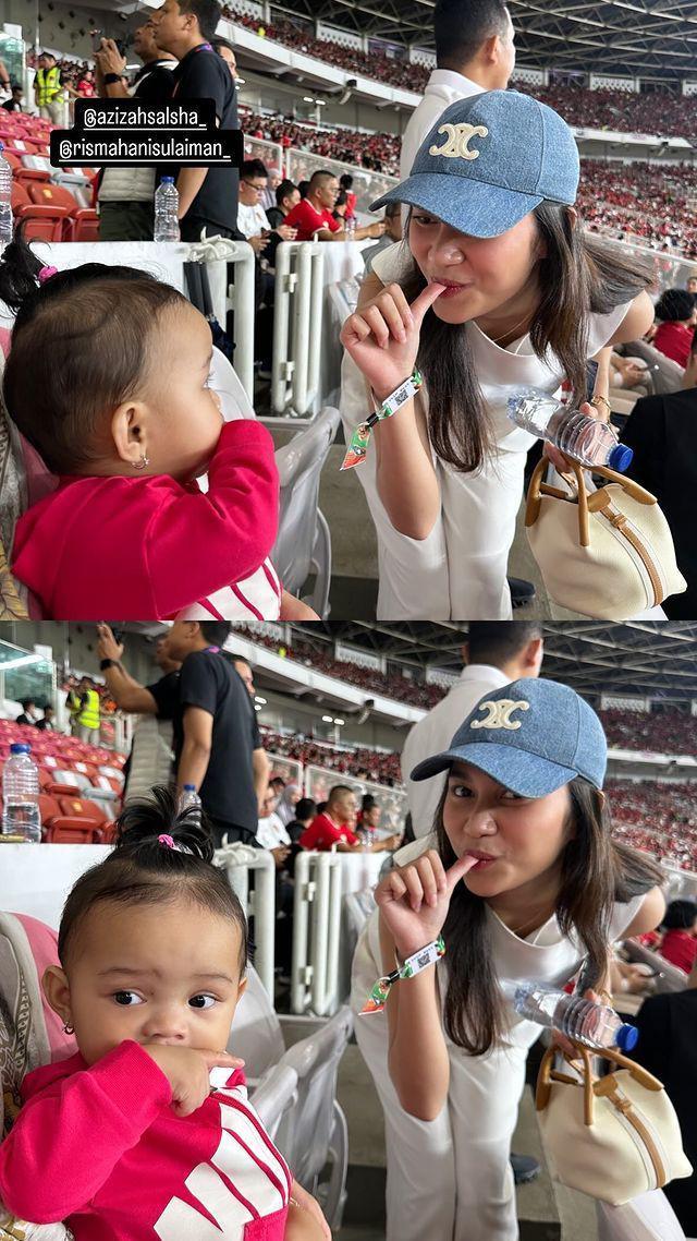 WAGs timnas nonton di GBK (Instagram.com/azizahsalsha_)