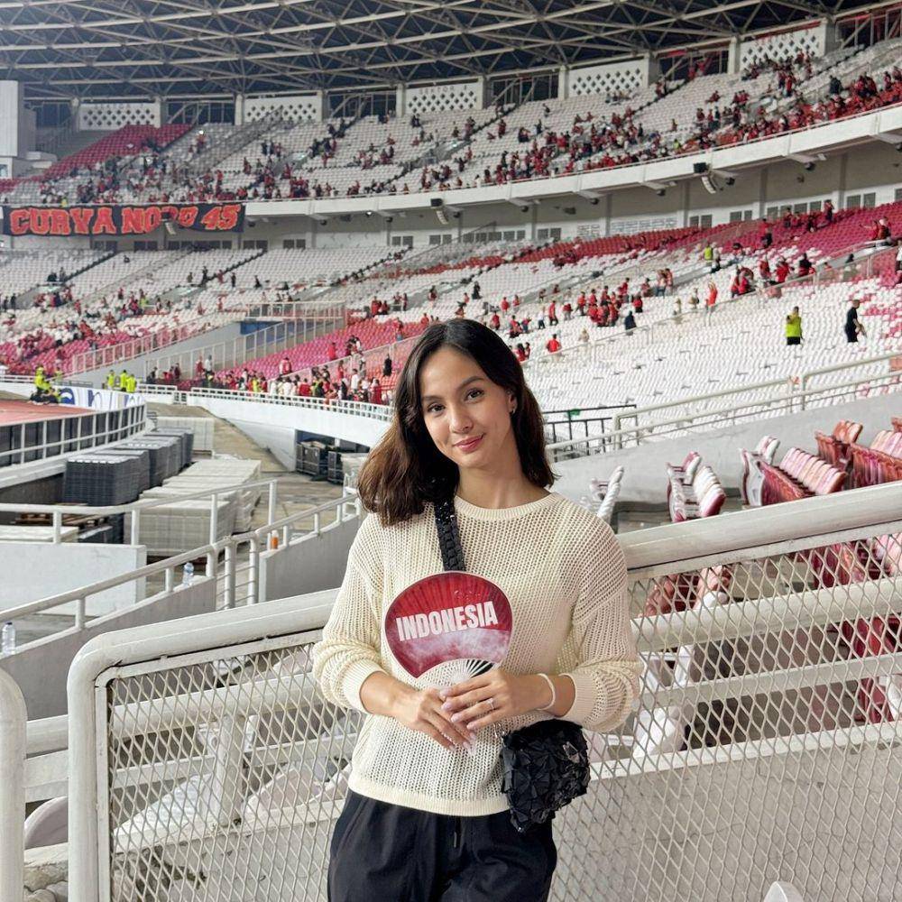 potret Nasya Marcella nonton timnas di GBK (instagram.com/nasyamarcella)