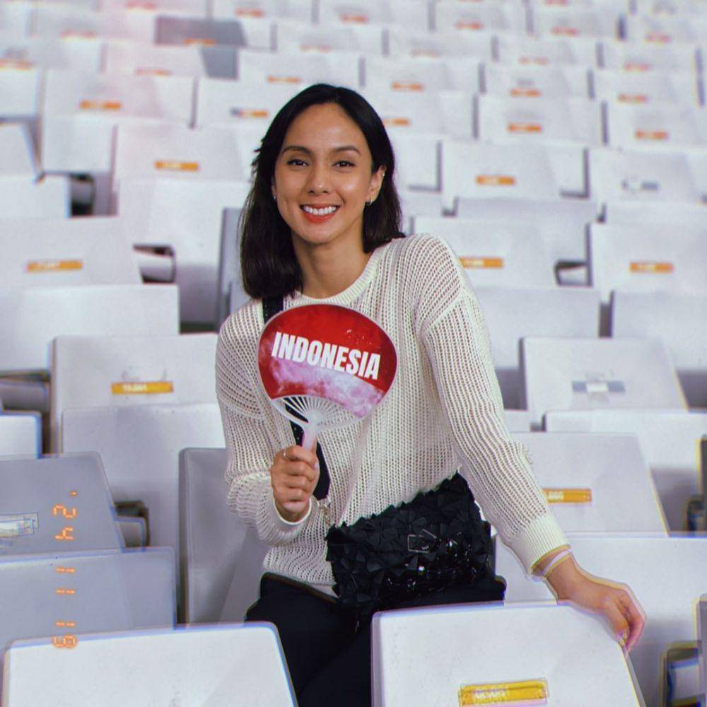 potret Nasya Marcella nonton timnas di GBK (instagram.com/nasyamarcella)