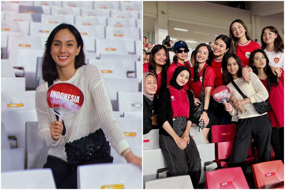 7 Potret Nasya Marcella Nonton Timnas Indonesia vs Arab Saudi, Bangga!