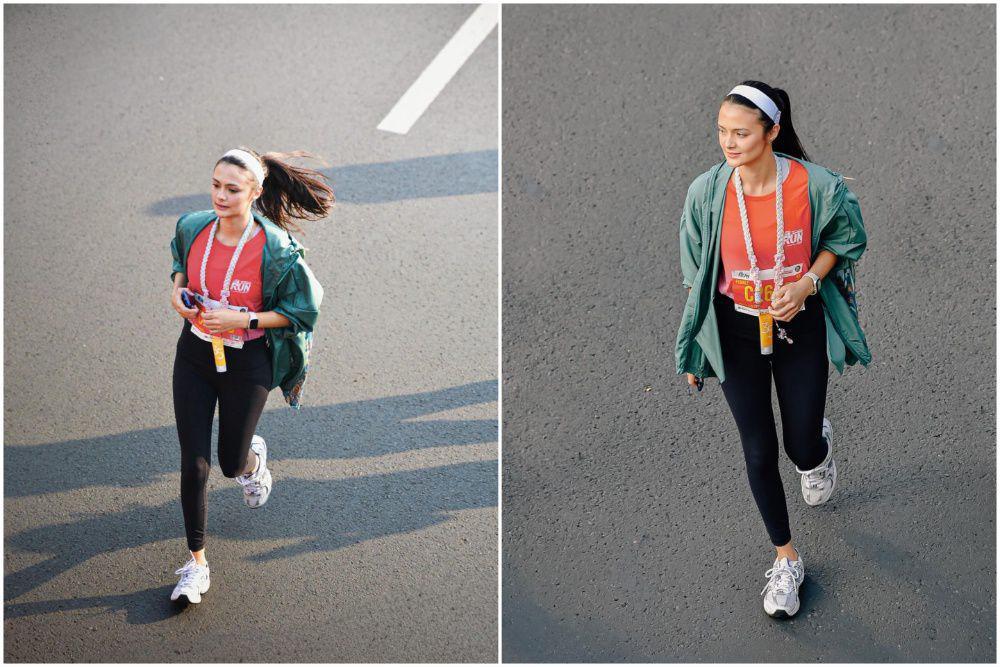 7 Potret Amanda Rawles Pertama Kali Lari Marathon 5K, Tetap Stunning!