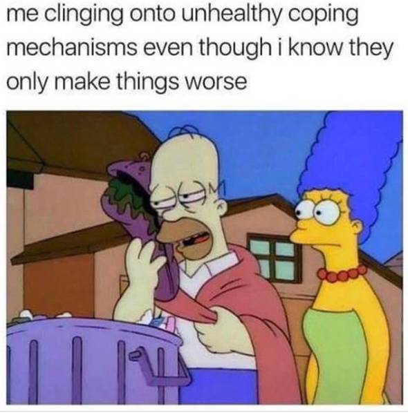 meme coping mechanism gak sehat (instagram.com/sadgxng)