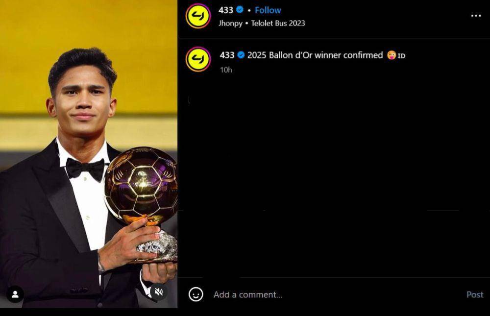 Meme Marselino Ferdinan usai membawa timnas Indonesia menang lawan Arab Saudi di kualifikasi Piala Dunia 2026 zona Aisa (Instagram.com/433)
