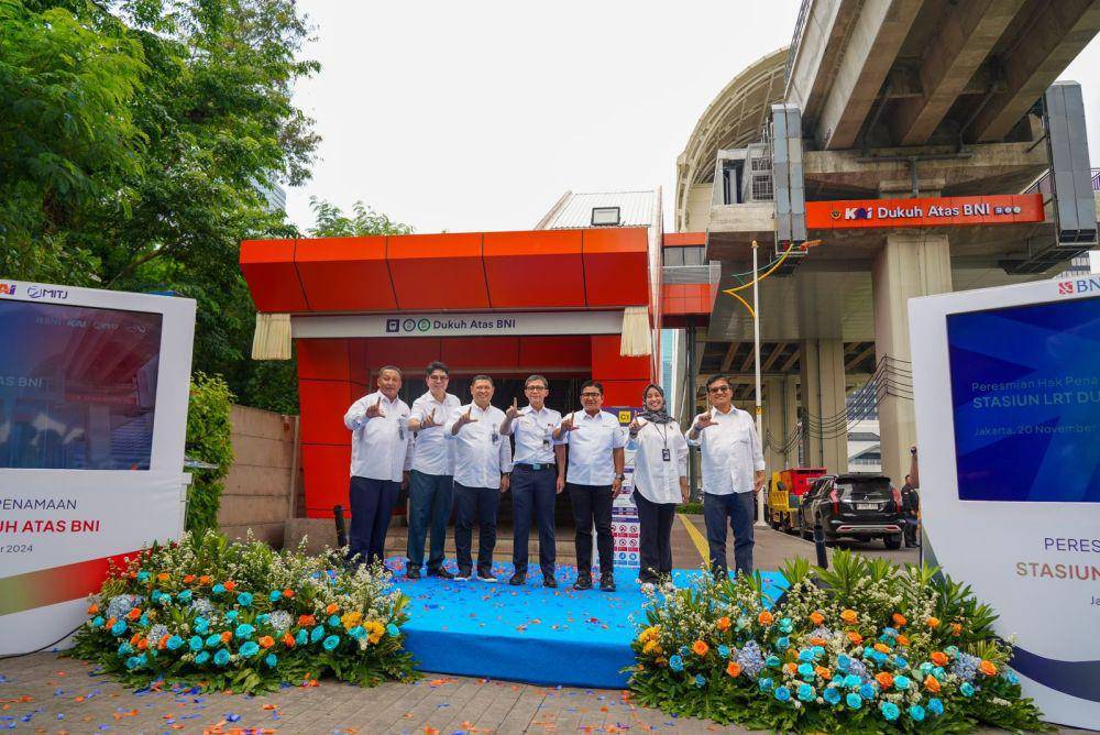 Peresmian naming rights Stasiun LRT Jabodebek Dukuh Atas menjadi Stasiun Dukuh Atas BNI. (dok. KAI)