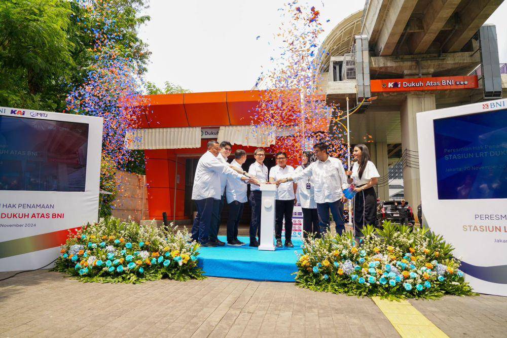 Peresmian naming rights Stasiun LRT Jabodebek Dukuh Atas menjadi Stasiun Dukuh Atas BNI. (dok. KAI)