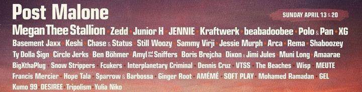 Line Up Coachella 2025 (Instagram.com/coachella)