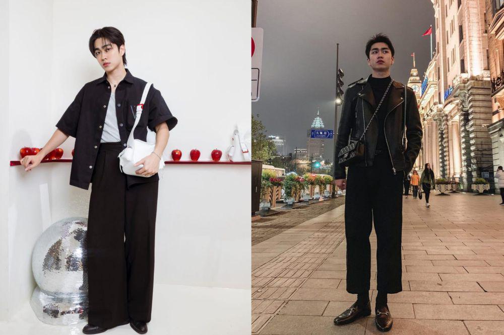 7 Inspirasi Outfit Nuansa Hitam ala Aktor Boom Tharatorn, Maskulin!