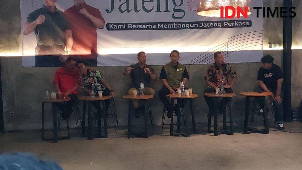 Calon Gubernur Jawa Tengah nomor urut 01, Andika Perkasa bertemu dengan Gen Z di Solo. (IDN Times/Larasati Rey)