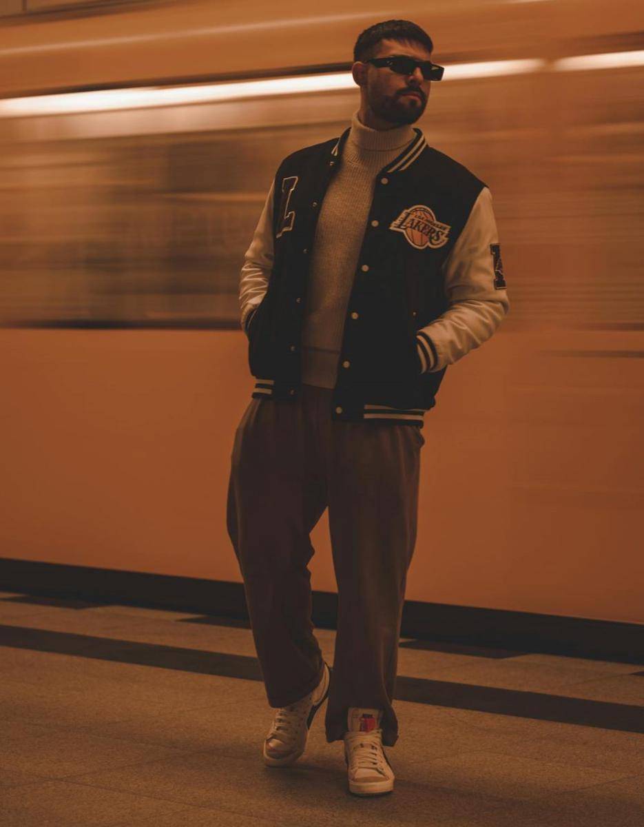 mix and match varsity jacket (pexels.com/Annika Rose)