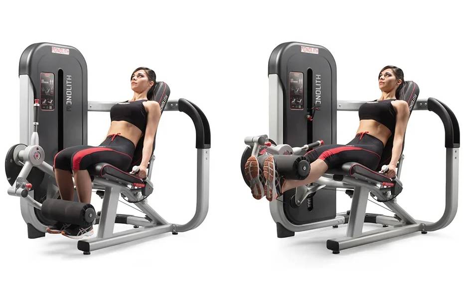 ilustrasi leg extension machine, alat gym untuk kaki (dok/panattasport.com)