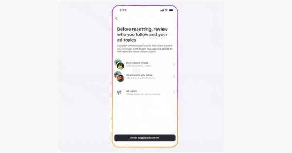 Instagram izinkan pengguna hapus rekomendasi konten di akun (dok. Instagram)