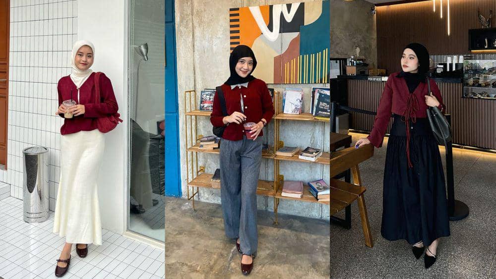 10 Ide OOTD Hijab dengan Outer Warna Maroon, Sontek Yuk! | IDN Times