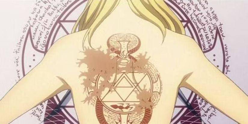 cuplikan tato Riza di anime Fullmetal Alchemist: Brotherhood (dok. Bones/Fullmetal Alchemist: Brotherhood)