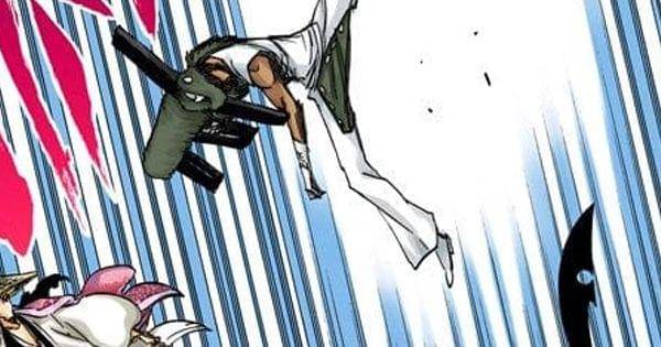 Lille menghindari tusukan Kyoraku (Dok. Shueisha/ Bleach )