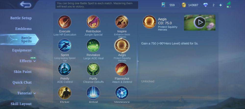 daftar spell Mobile Legends (dok. Moonton/Mobile Legends)