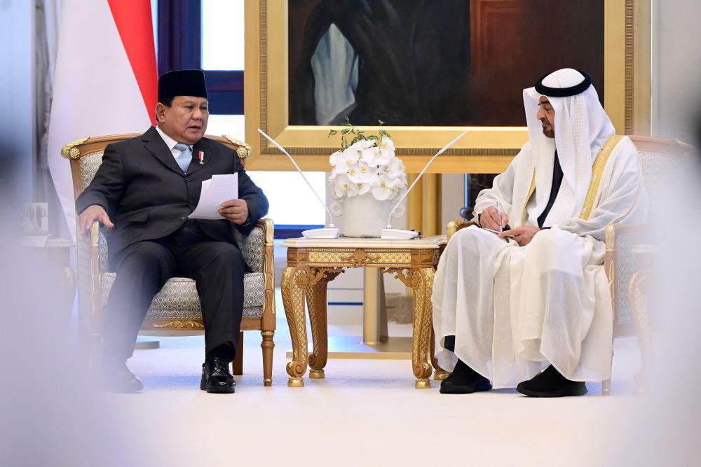 Bertemu MBZ, Prabowo Tegaskan Komitmen Kerja Sama Ekonomi dengan UEA