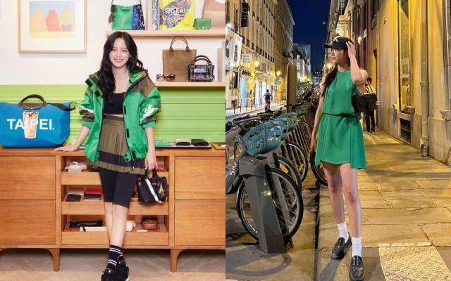 Styling outfit hijau ala Kim Se-jeong (instagram.com/clean_0802)