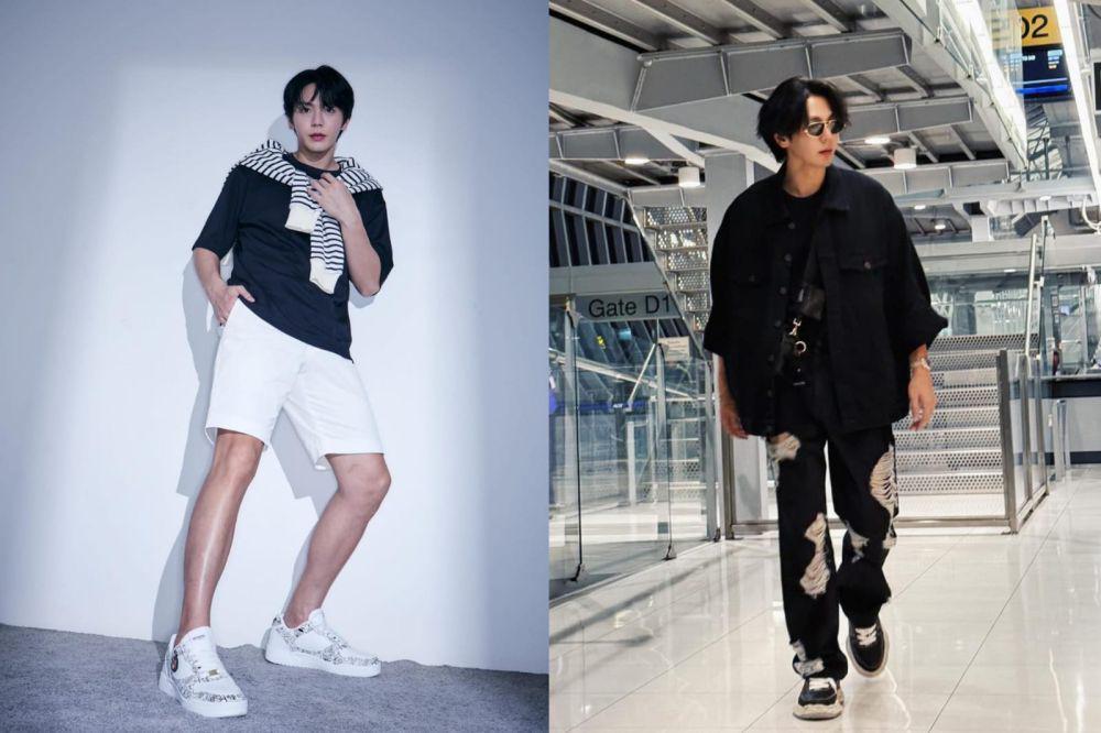 7 Inspirasi Styling Black T-Shirt ala Aktor Up Poompat, Eye Catching!