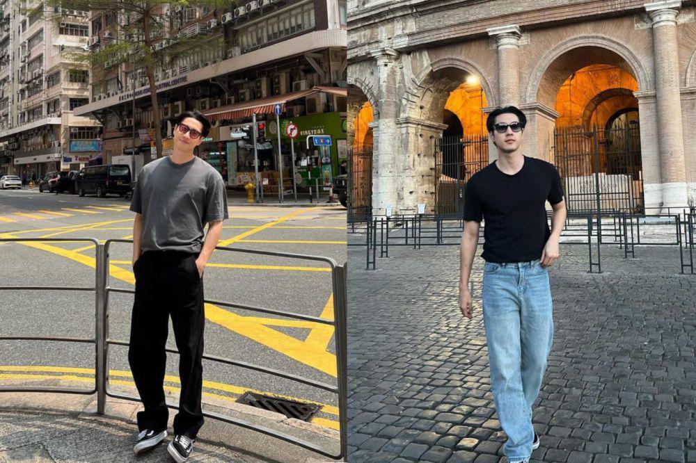 7 Inspirasi Outfit Plain T-Shirt ala Bright Rapheephong, Gak Boring!