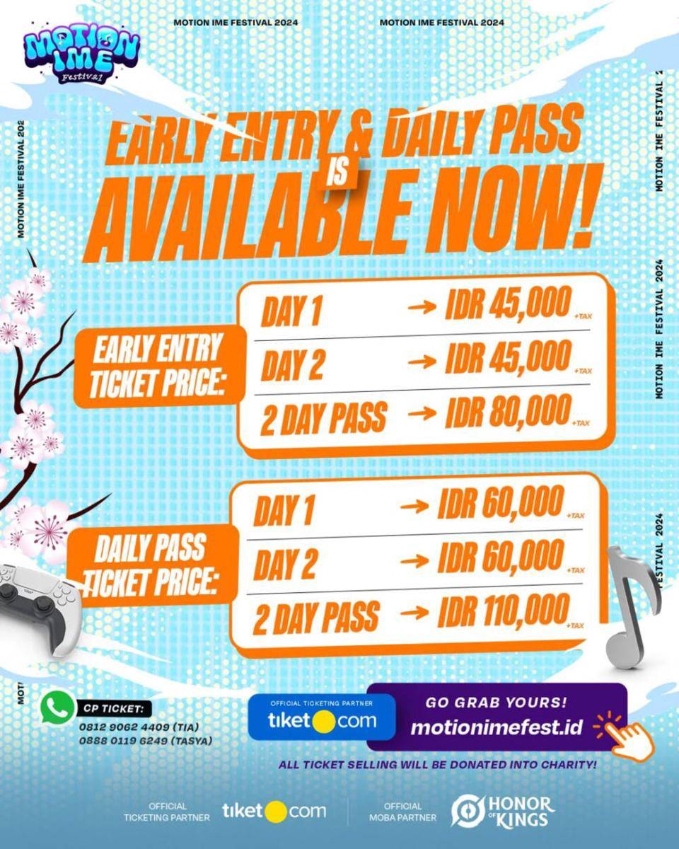 harga tiket Motion Ime Festival 2024 (instagram.com/motionimefest)