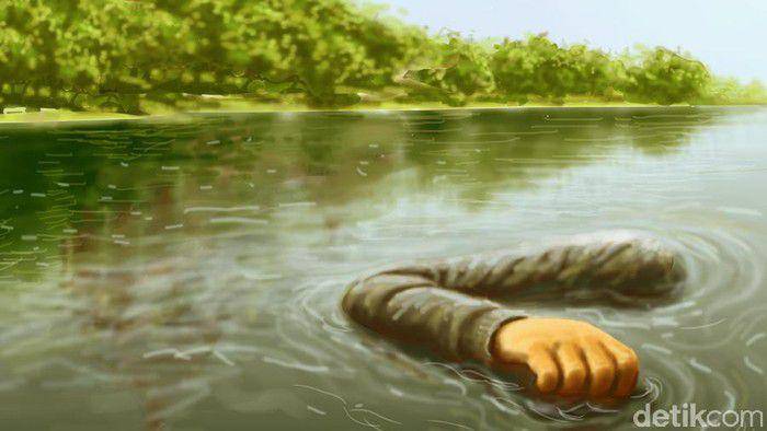 Ilustrasi mayat mengambang di air