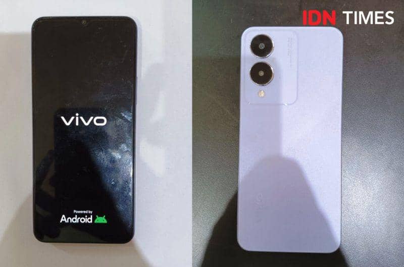 Tampak depan dan belakang handphone yang dicuri tersangka MBS (IDN Times/Ervan)