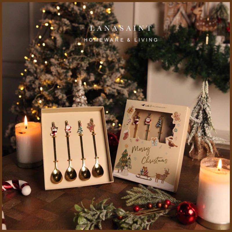 Set sendok bertema natal (shopee.co.id/lanasaint)