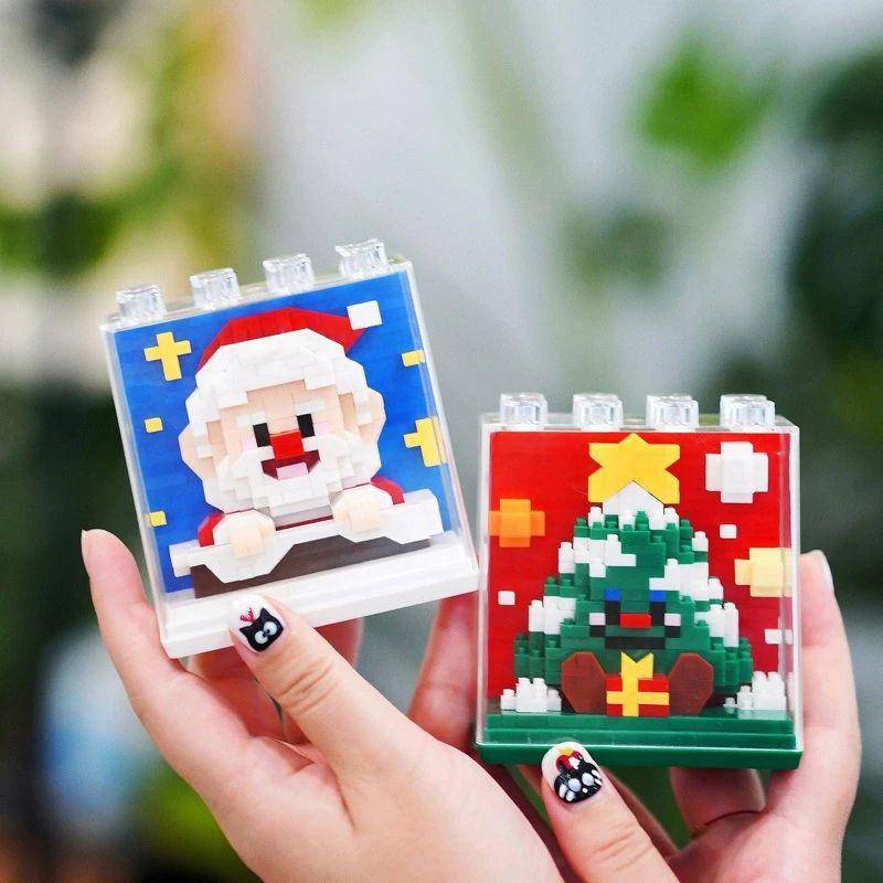 mainan susun balok bertema natal (shopee.co.id/mingdi.toys)