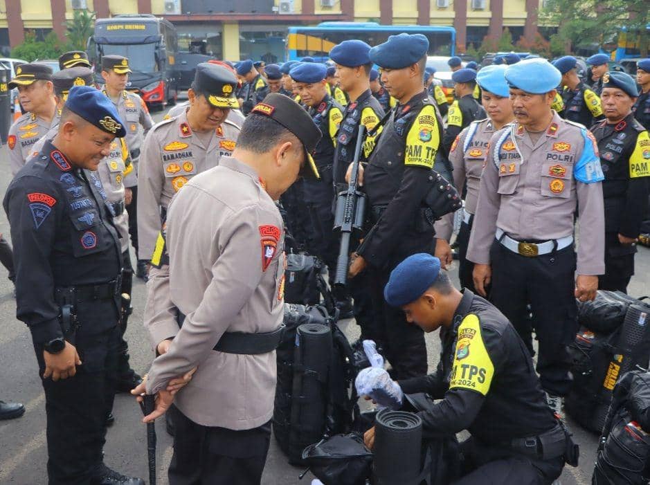Apel pergeseran pasukan pengamanan Pilkada di Mapolda Lampung. (Dok. Polda Lampung).