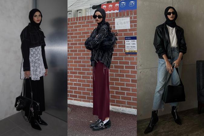10 OOTD Hijab Bergaya Edgy ala Munira Agile, Super Stand Out!
