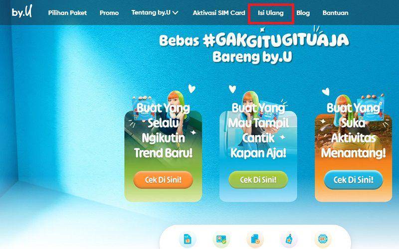 cara isi kuota internet by.U tanpa aplikasi (byu.id)