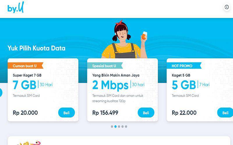 cara isi kuota internet by.U tanpa aplikasi (byu.id)