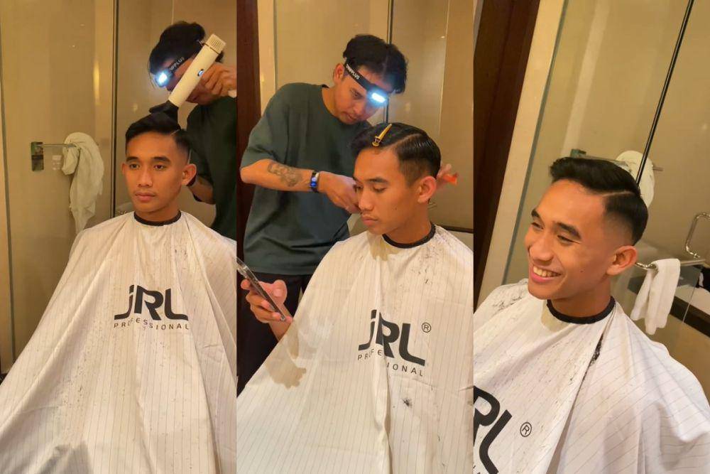 pemain Timnas Indonesia cukur rambut sebelum tanding (instagram.com/okprats)
