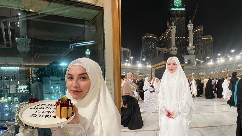 7 Potret Elina Joerg Ibadah Umrah Sekaligus Rayakan Ultah Ke-25