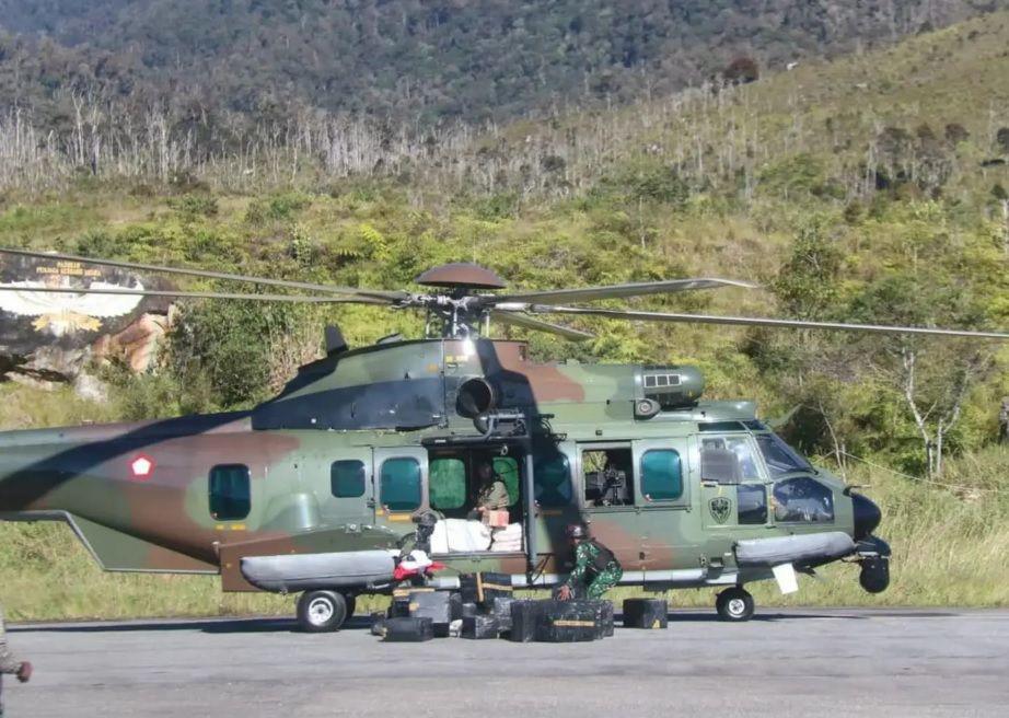 Helikopter Caracal TNI AU Ditembak di Mimika Papua Tengah