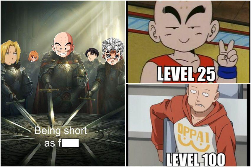 7 Meme Kocak Krillin, Masuk Grup Orang Bertubuh Mungil Bareng Levi