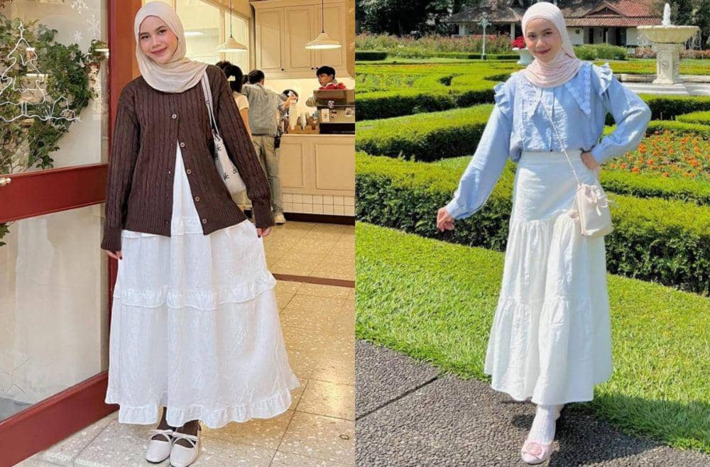 9 Inspirasi Hijab Korean Look Style ala Hilda Maulida, Fashionable!