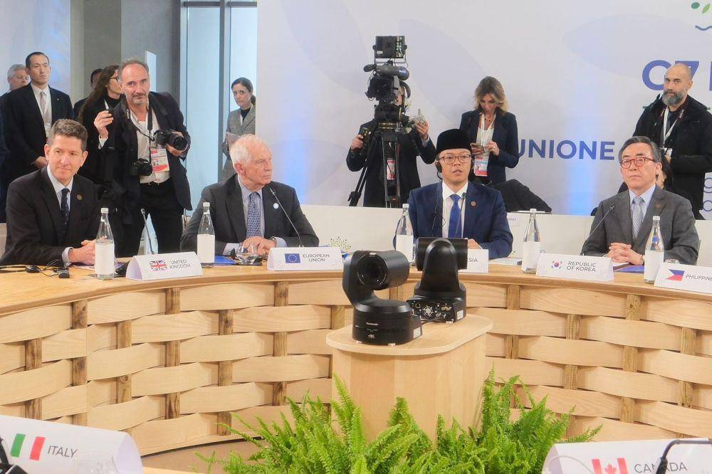 Menteri Luar Negeri RI Sugiono di pertemuan Menlu G7 Italia. (dok. Kemlu RI)
