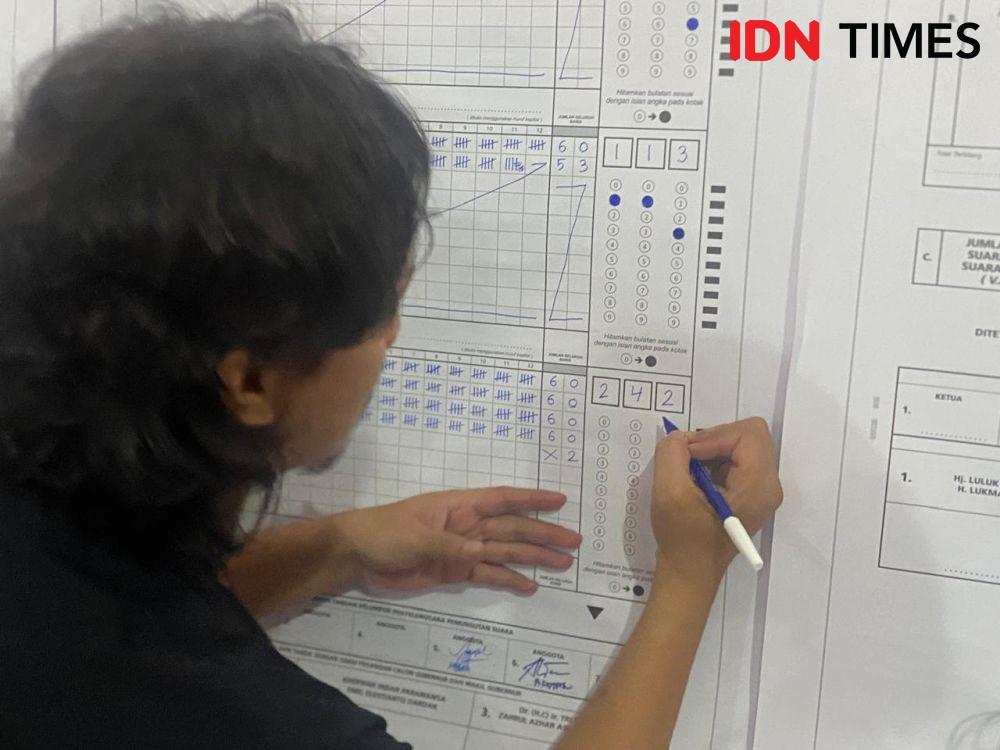 Suara Risma- Gus Hans Unggul di TPS Eri Cahyadi Nyoblos