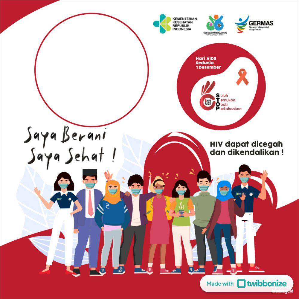 Ilustrasi Twibbonize Hari AIDS Sedunia (twibbonize.com/Ery Iskandar)