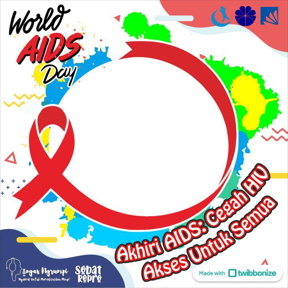 Ilustrasi Twibbonize Hari AIDS Sedunia (twibbonize.com/Monica Yusnita)