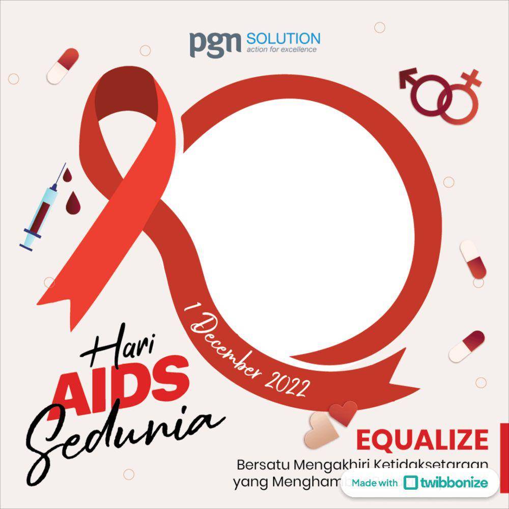 Ilustrasi Twibbonize Hari AIDS Sedunia (twibbonize.com/Zamzama Ulya)